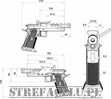 Pistolet Bul Armory SAS II UR SHORTY kal. .38 Super, TIN barrel